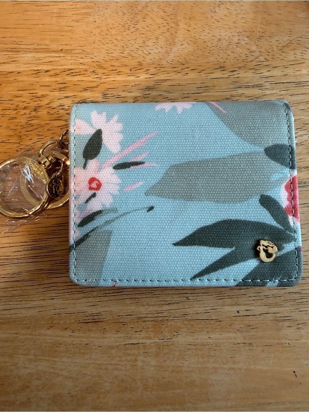 Spartina 449 NWOT Floral Canvas Card Holder Wallet Keychain